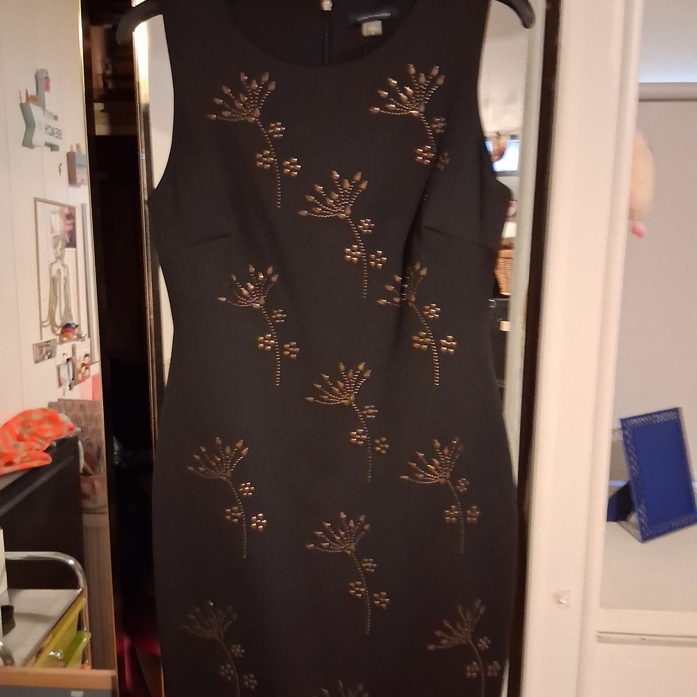 Tommy Hilfiger Black Dress with Gold Floral Design